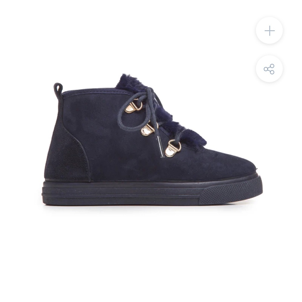 Suede Navy Childrenchic Sneaker Booties Size 24 US 8C Toddler